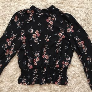 Black H&M blouse with flowers